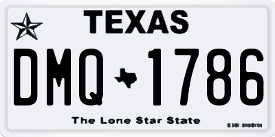 TX license plate DMQ1786