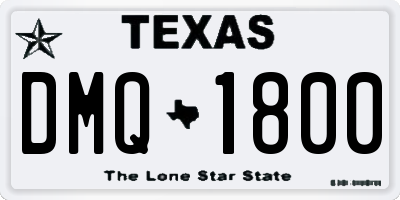 TX license plate DMQ1800