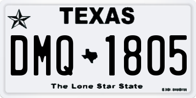 TX license plate DMQ1805