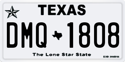 TX license plate DMQ1808