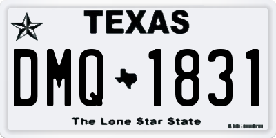 TX license plate DMQ1831