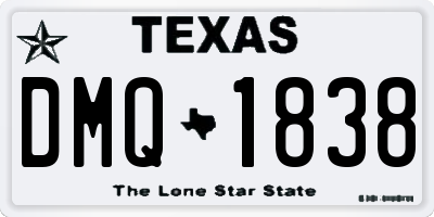 TX license plate DMQ1838