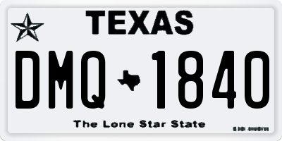 TX license plate DMQ1840