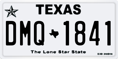 TX license plate DMQ1841