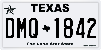 TX license plate DMQ1842