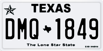 TX license plate DMQ1849