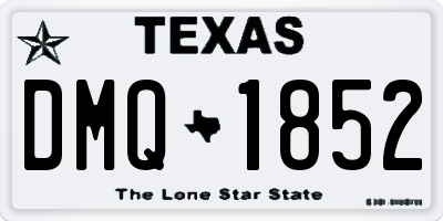 TX license plate DMQ1852
