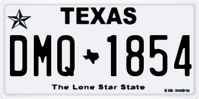 TX license plate DMQ1854
