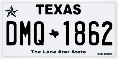 TX license plate DMQ1862