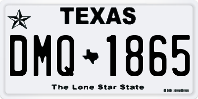 TX license plate DMQ1865