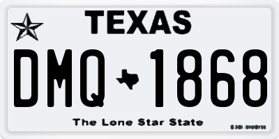 TX license plate DMQ1868