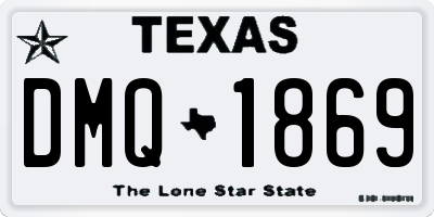 TX license plate DMQ1869