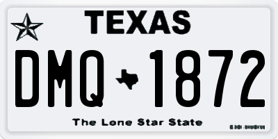 TX license plate DMQ1872