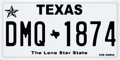 TX license plate DMQ1874