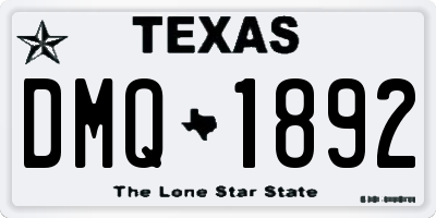 TX license plate DMQ1892