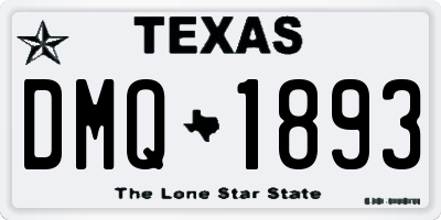 TX license plate DMQ1893