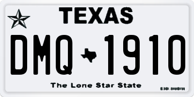 TX license plate DMQ1910