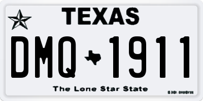 TX license plate DMQ1911
