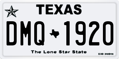 TX license plate DMQ1920