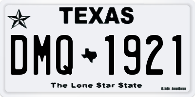 TX license plate DMQ1921