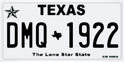 TX license plate DMQ1922