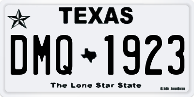 TX license plate DMQ1923