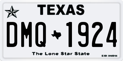 TX license plate DMQ1924
