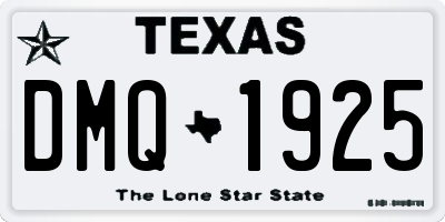 TX license plate DMQ1925