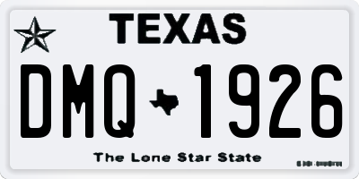 TX license plate DMQ1926