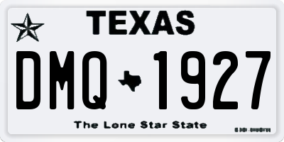 TX license plate DMQ1927