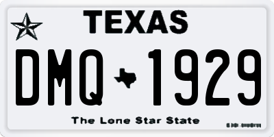 TX license plate DMQ1929