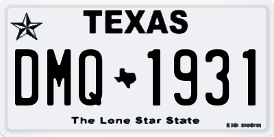 TX license plate DMQ1931