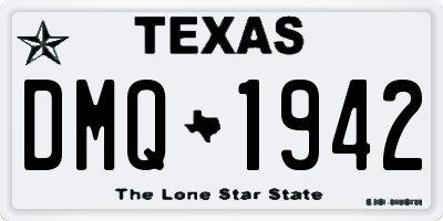 TX license plate DMQ1942