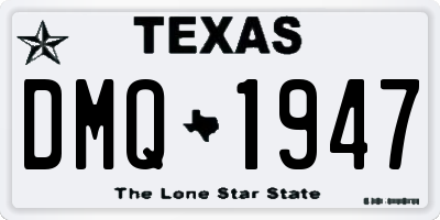 TX license plate DMQ1947