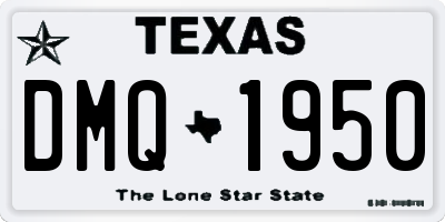 TX license plate DMQ1950