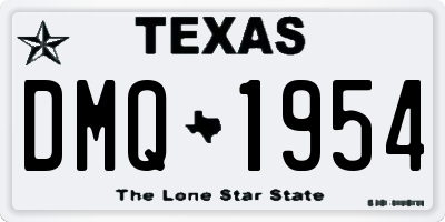 TX license plate DMQ1954