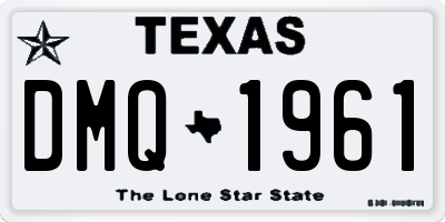 TX license plate DMQ1961