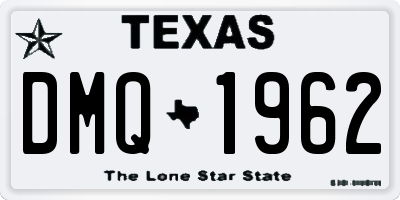 TX license plate DMQ1962