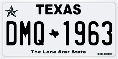 TX license plate DMQ1963