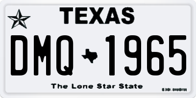 TX license plate DMQ1965