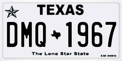 TX license plate DMQ1967