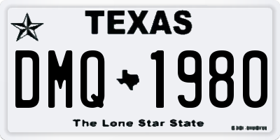 TX license plate DMQ1980