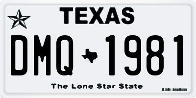 TX license plate DMQ1981