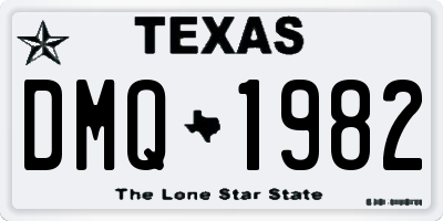 TX license plate DMQ1982
