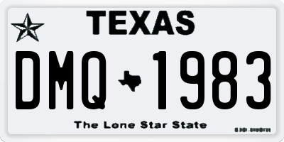 TX license plate DMQ1983