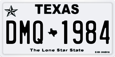 TX license plate DMQ1984