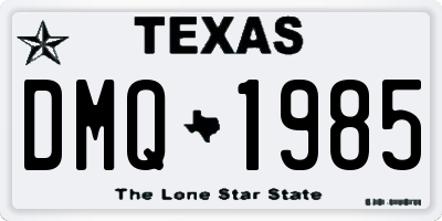 TX license plate DMQ1985