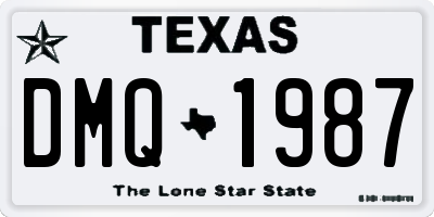 TX license plate DMQ1987