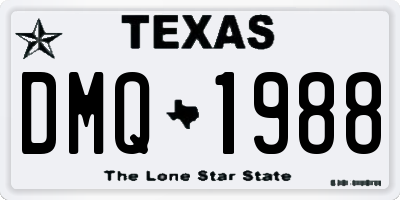 TX license plate DMQ1988