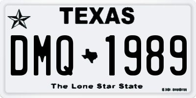 TX license plate DMQ1989